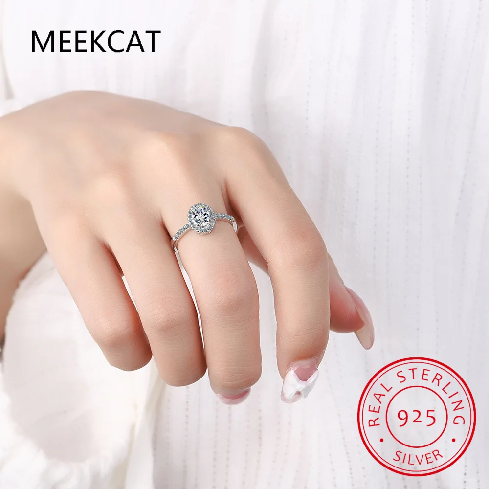 Кольца с муассанитом овальной огранки 1CT 2CT 3CT D для женщин свадебное кольцо