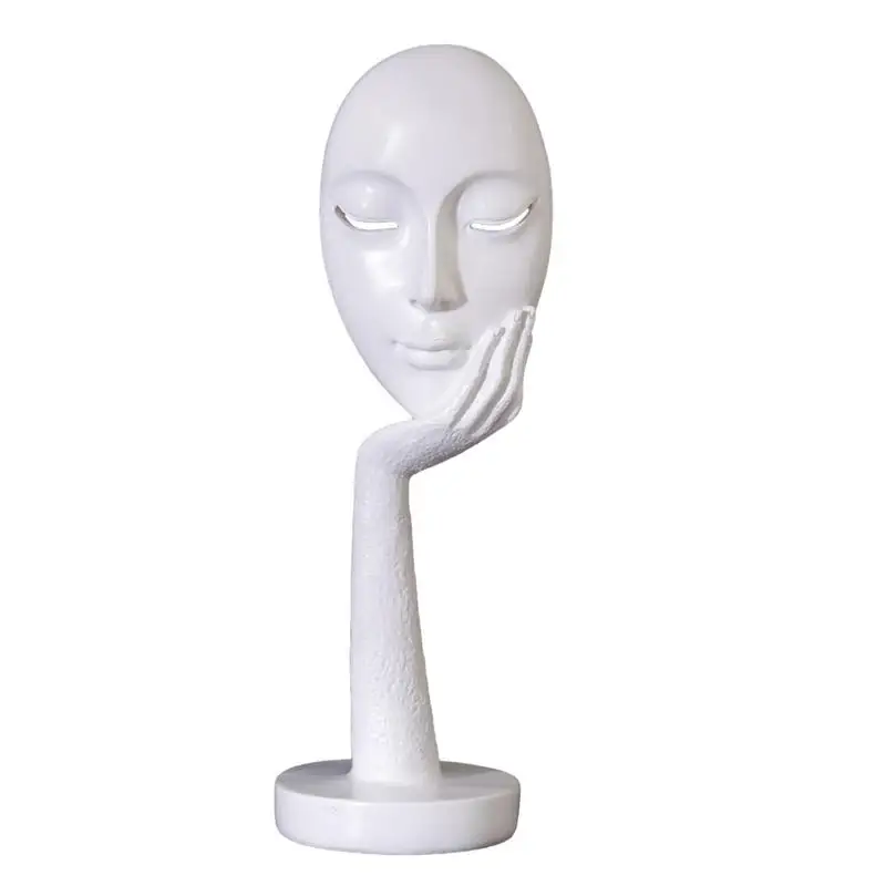 

Women Face Statue Resin Sculpture Display Stand False Eyelashes Gift Her Home Decor Tabletop Bookshelves Counter Living Room