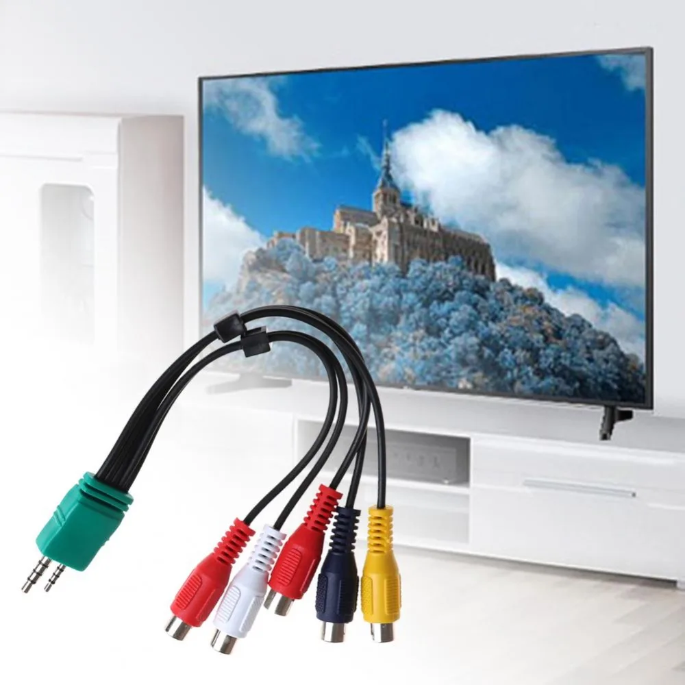 Компонентная линия видеосигнала 3 5 мм + 2 на 5RCA Кабель-адаптер Аудио-видео кабель