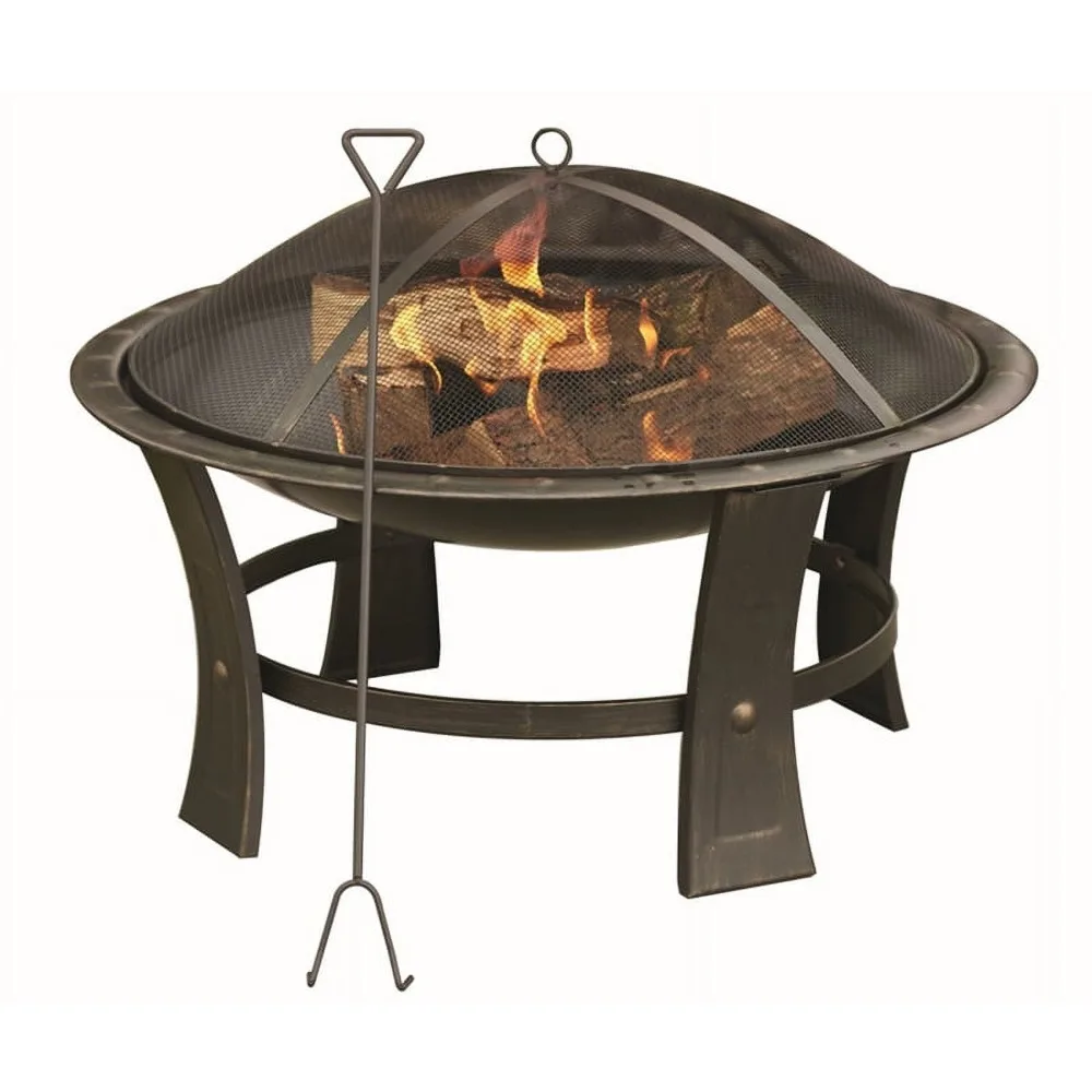 

Living Accents 29" Round x 19" H Steel Wood-Burning Fire Pit