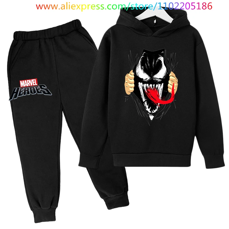 

Venom- Hoodie Set Kids Clothes Girls Tracksuits Boys Sweatshirt Clothes Hooded Pants Suit Children Pullover Sportwear Heros