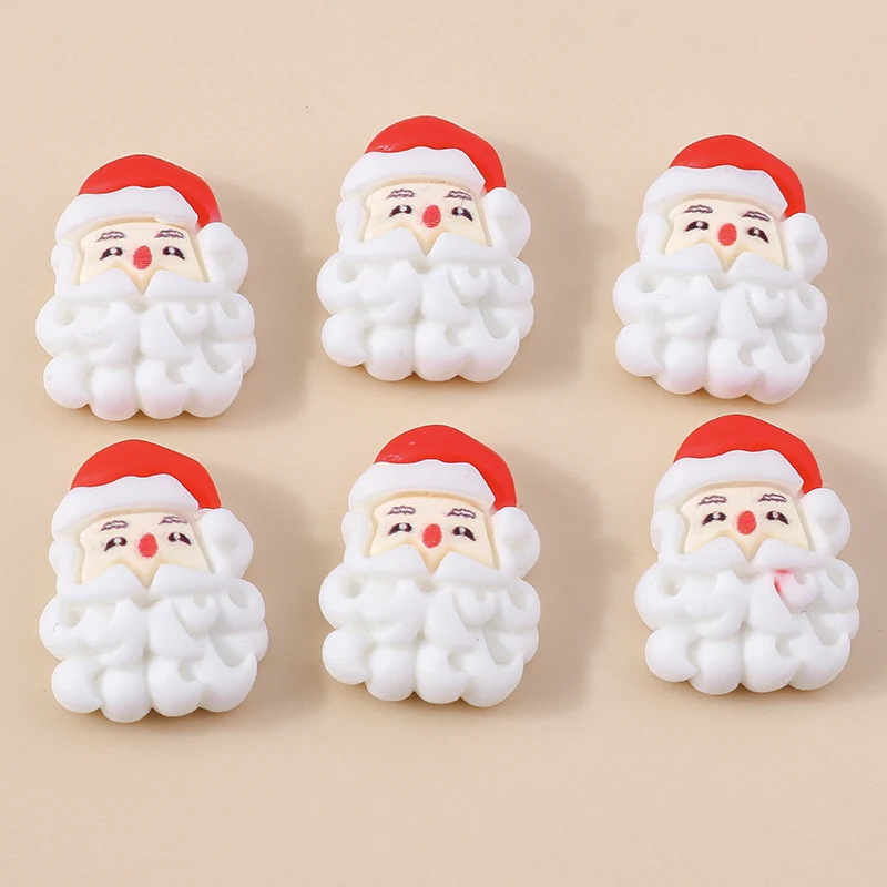 

10pcs Lovely Christmas Charms Hohoho Santa Clous Flatback Resin Cabochons for DIY Earring Necklace Pendants Jewelry Accessories
