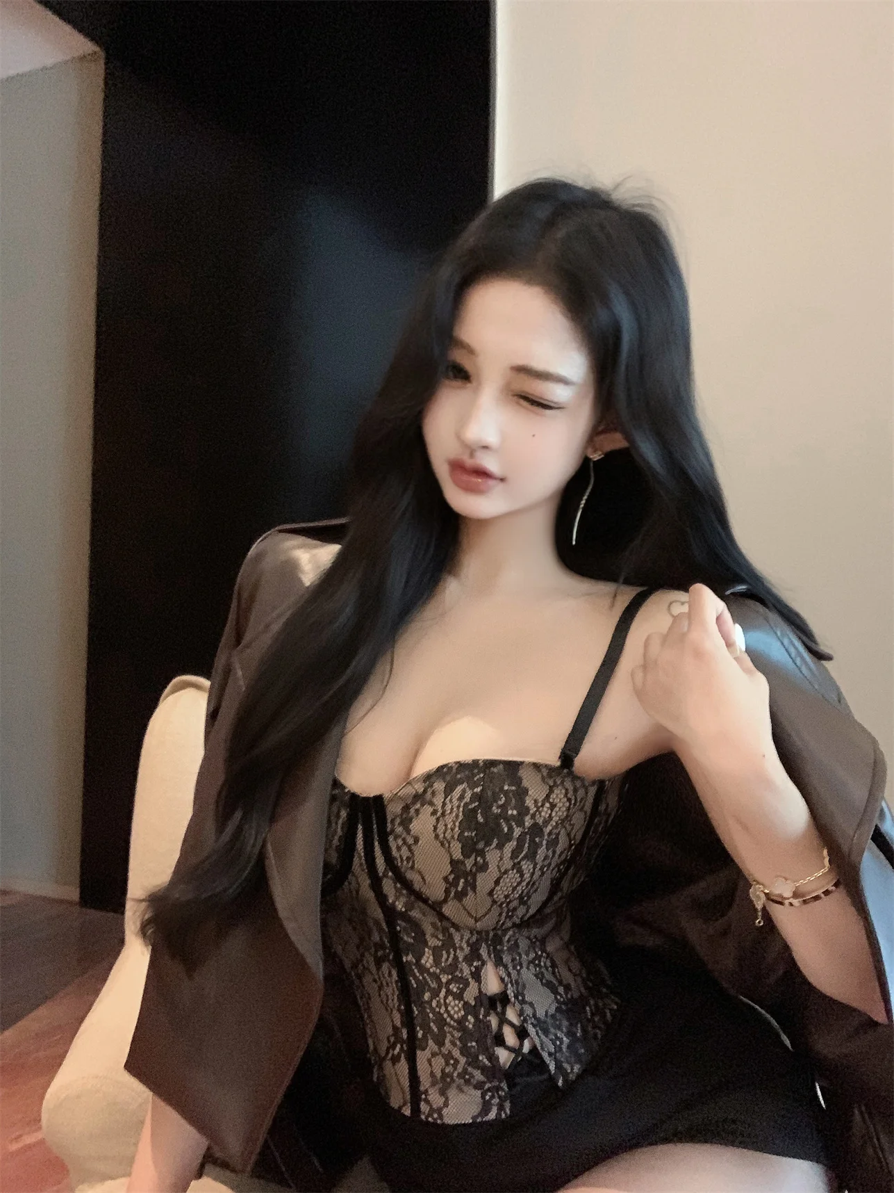 Сексуальный слинг с рыбьей косточкой 2024 осенне-зимний новый французский жилет