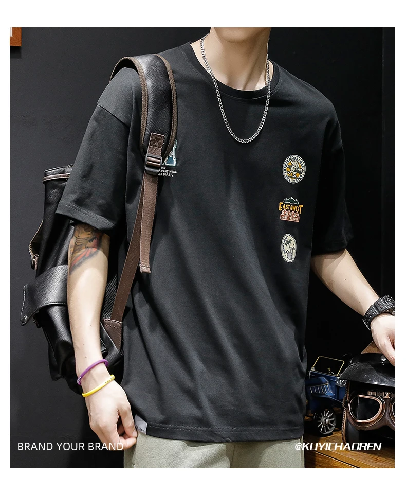 

W5625 New Fashion Versatile Men's T-shirt Casual Top