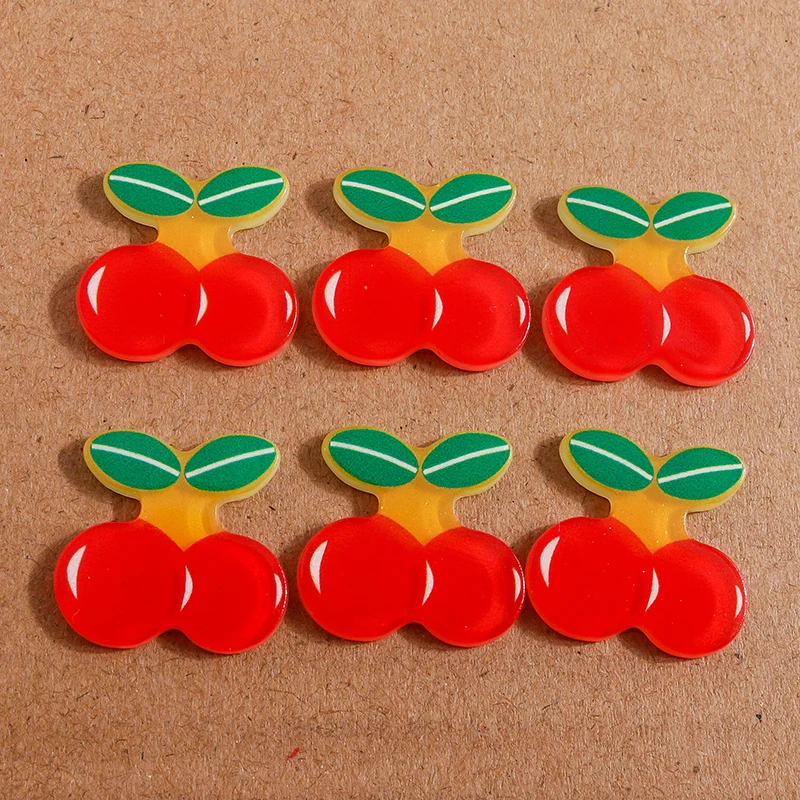 

10pcs 20x21mm Red Resin Cherry Decoration Crafts Cute Flatback Cabochon Embellishments for Scrapbooking DIY Crafts Accessories