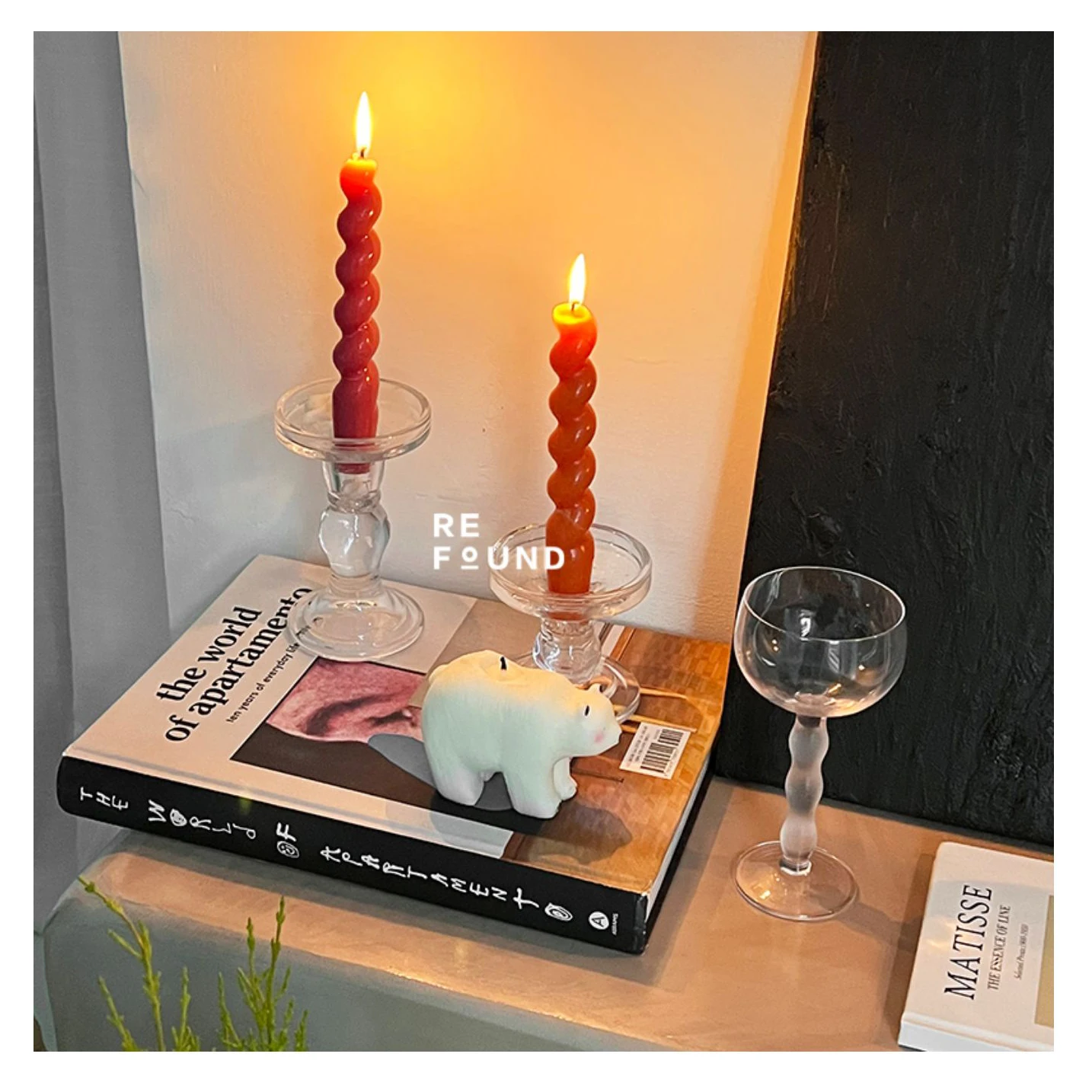 Colored Pillar Twist Candle Flameless Soywax Aromatic Candle