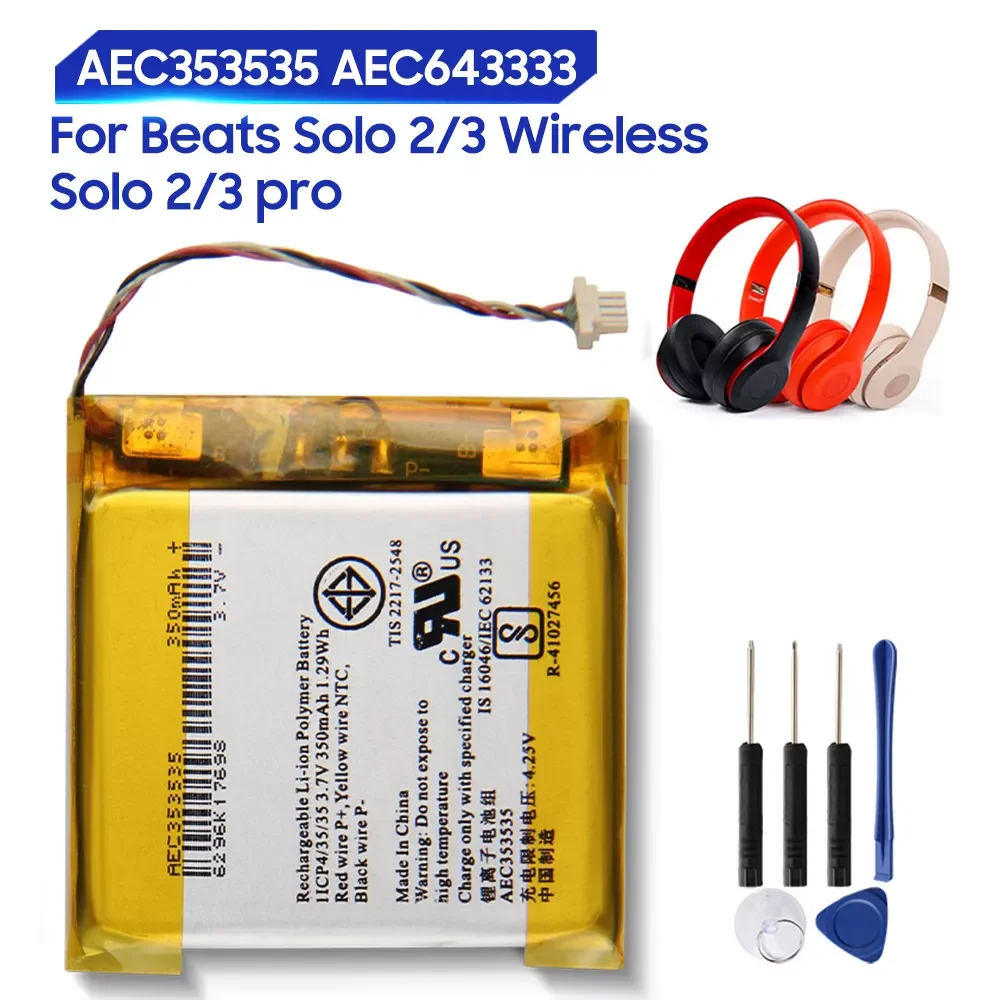 

NEW2022 Original Replacement Battery For Beats Studio 2.0 3.0 Studio 2 3 Solo Pro AEC353535 AEC643333 Genuine Battery