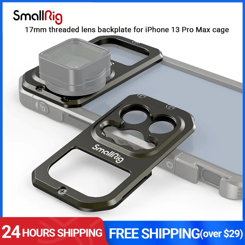 

SmallRig 17 мм Резьбовая линза Задняя панель для iPhone 13 Pro Max Cage смартфона Rig 3634
