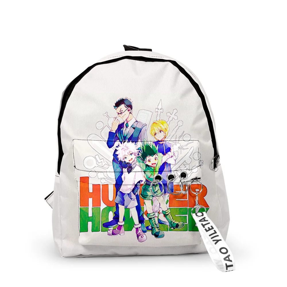 

Creative HxH Hisoka Backpacks Boys/Girls pupil School Bags 3D Print Keychains Oxford Waterproof Funny Cute Small Backpacks