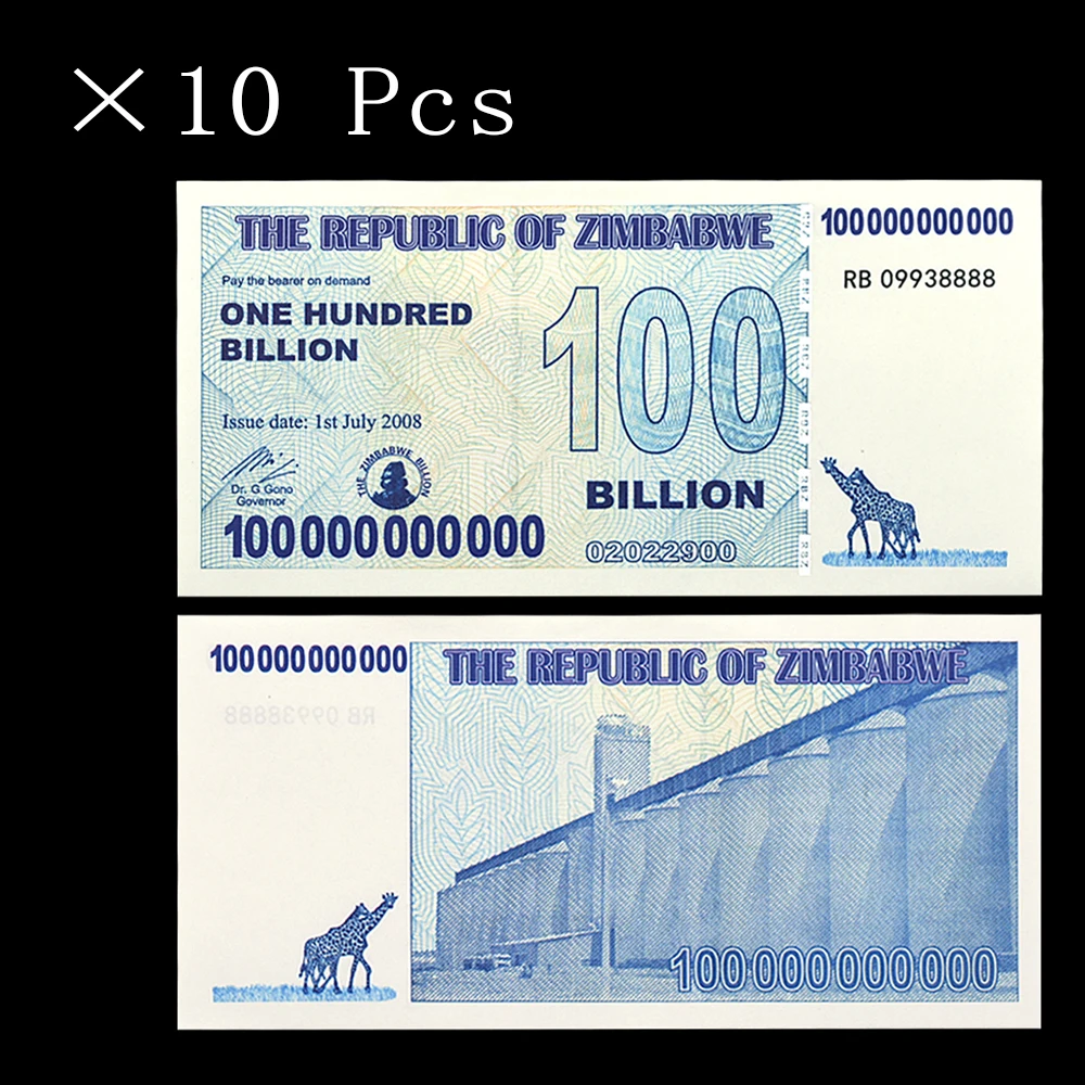 

Zimbabwe Banknotes 100 Billion Dollar Continuous Encoding Paper Money with UV Anti-counterfeiting Effect Collect Gift