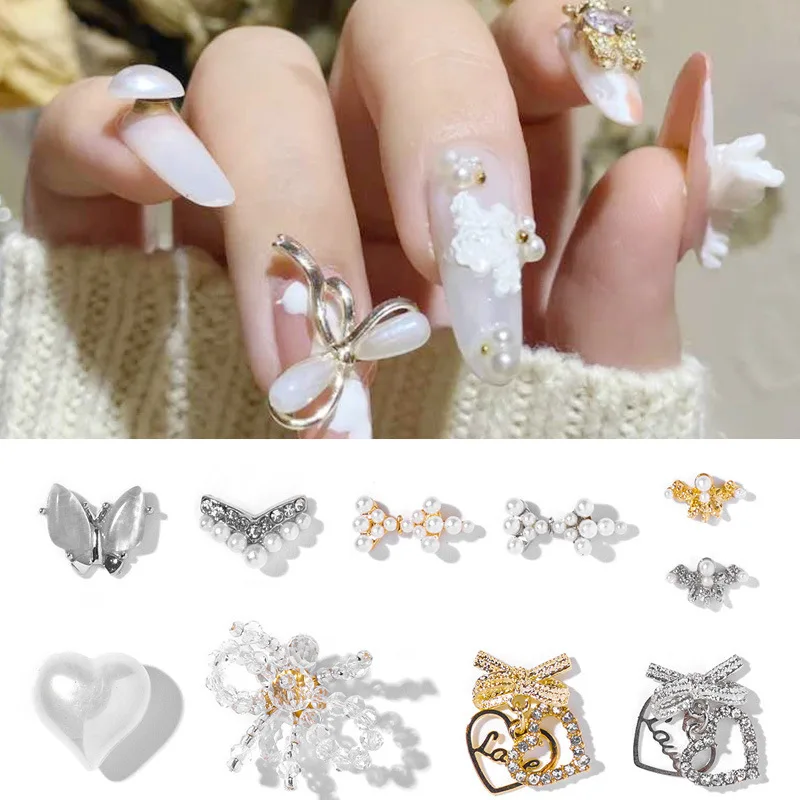 

Новинка, роскошная популярная лента LZ для наращивания ногтей, с кристаллами, цветами, жемчужинами, бабочками и золотыми бриллиантами, аксессуары для украшения ногтей