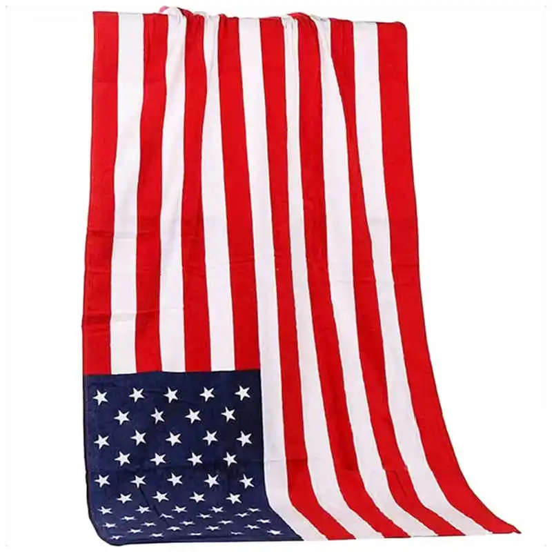 Пляжное банное полотенце из микрофибры для взрослых 70x150 см дизайн флага США