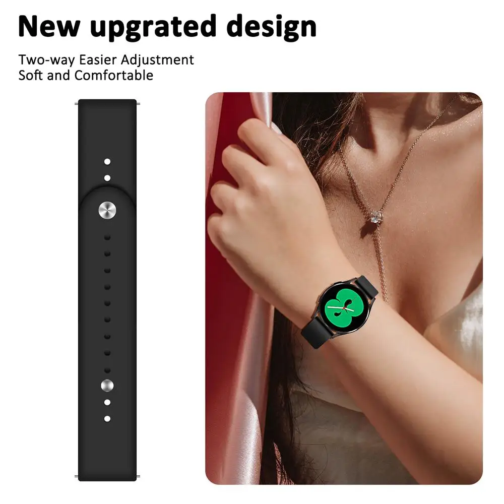 Фото Ремешок силиконовый для Samsung Galaxy Watch 6 5 4 44 мм 40 мм/5 pro active 2 20/22 мм, браслет для Galaxy Watch 6 4 Classic 46/42 мм 43 47 мм №4