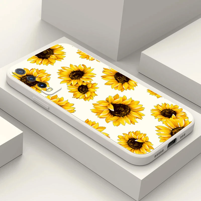 Чехол для телефона для Vivo Y35 Y30 Y50 V20 E V21 V21E V20 V20SE V23E V25 PRO 4G 5G sunflower