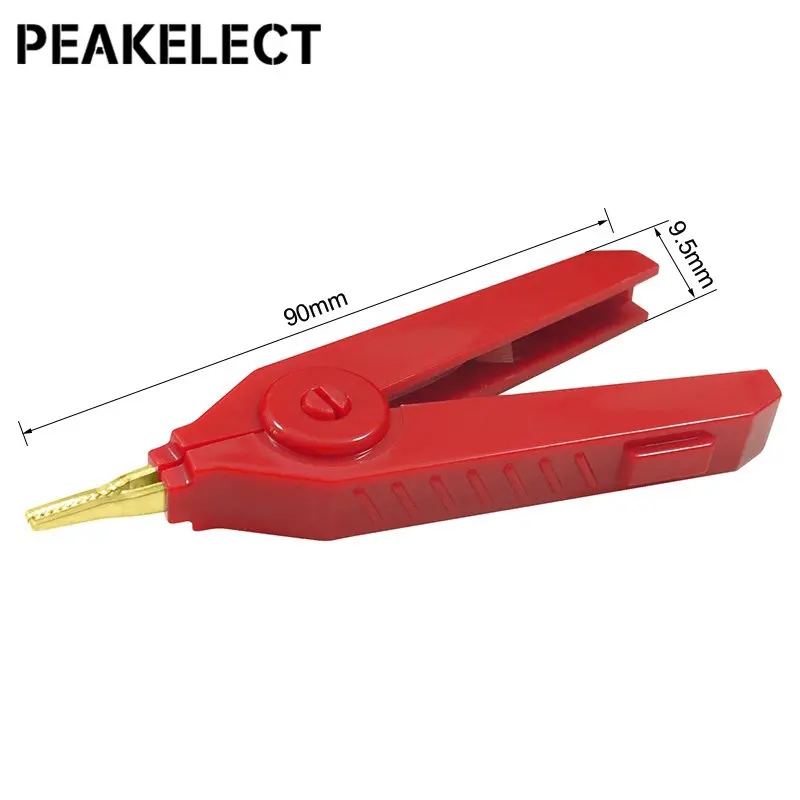 Peakelect P2004 3PCS Alligator Clip 90mm Kelvin Clamps Gold Plate Copper LCR Test Grey/Black/Red For Precision Instrume - купить по
