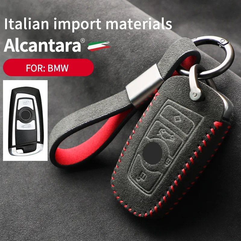 

Alcantara Suede for BMW F20 F30 G20 F31 F34 Key Case Chain F10 G30 F11 X3 Protective Case F25 M3 M4 Protective Accessories