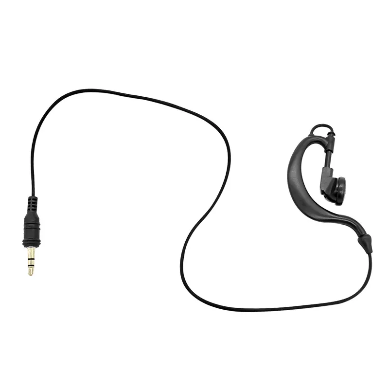 3.5mm Listen Only Straight Plug Tactical Headset G Shape Soft Ear Hook Earpiece for Transceiver Radio Shoulder Speaker Mic(10pcs