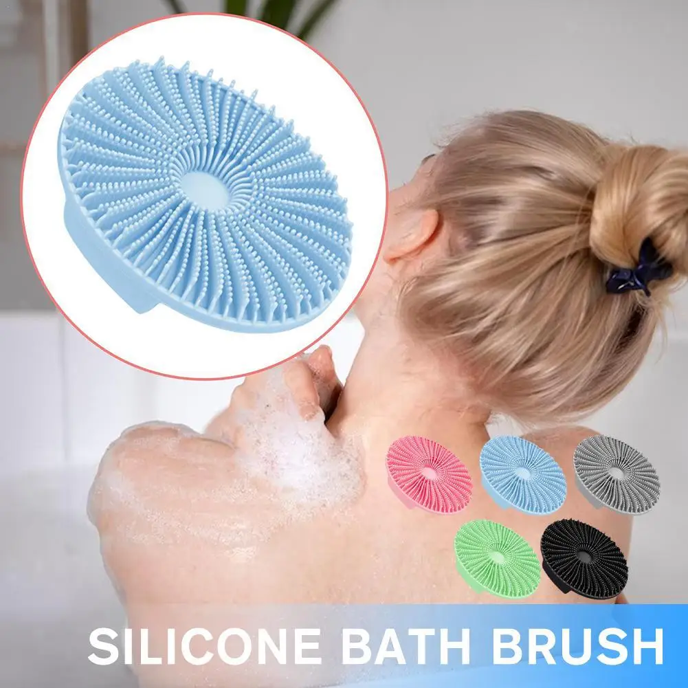 

Silicone Body Scrubber Bath Shower Brush Multi-functional Portable Wall-mounted Hair Skin Care Cleaning Brushes For All Ages New