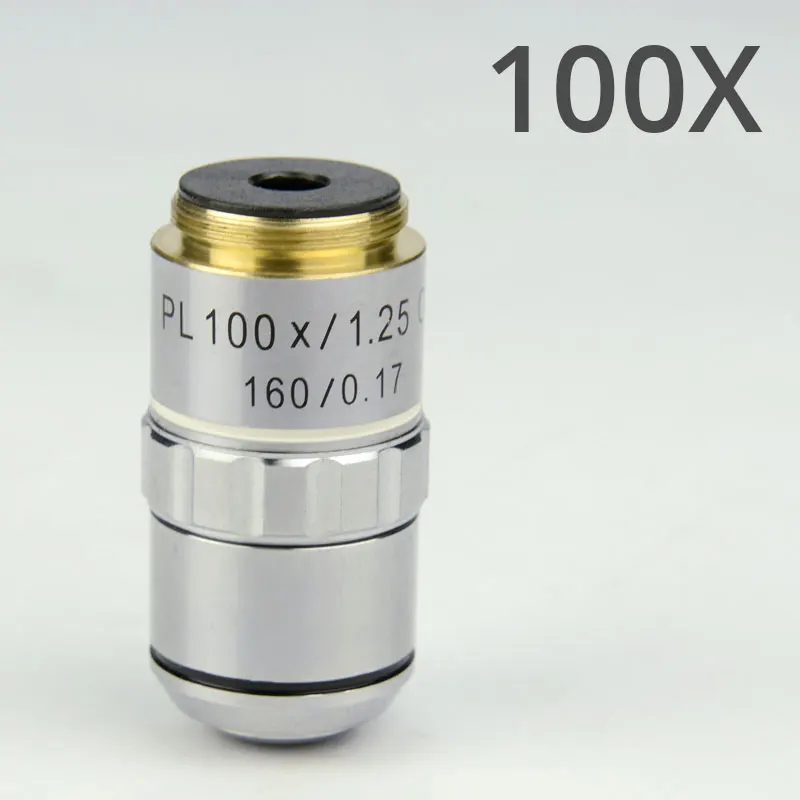 195-плани Achromatic Objective 4X 10X 20X 40X 60X 100X DIN-объектив детали объектива биологического микроскопа RMS 20,2 мм