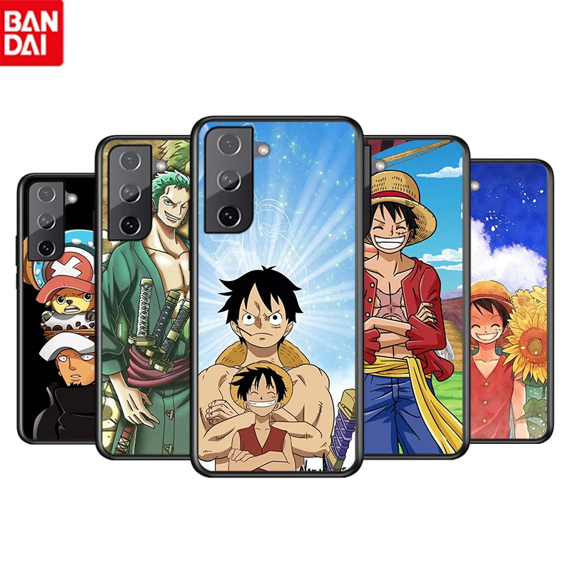 

ONE PIECE Anime Boy Luffy For Samsung Galaxy S22 S21 S20 Ultra Plus Pro S10 S9 S8 4G 5G TPU Soft Black Silicone Phone Case Cover