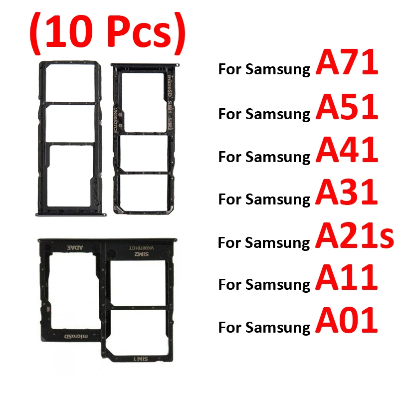 10 шт. лоток для SIM-карты телефона Samsung Galaxy A01 A11 A21s A31 A41 A51 A71 новый SIM-чип слот SD-карты