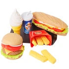 Детский гамбургер с картошкой фри, муляж еды, игрушки, детский игровой домик, хот-дог, кухонный набор, игрушки, фаст-фуд, развивающие игрушки
