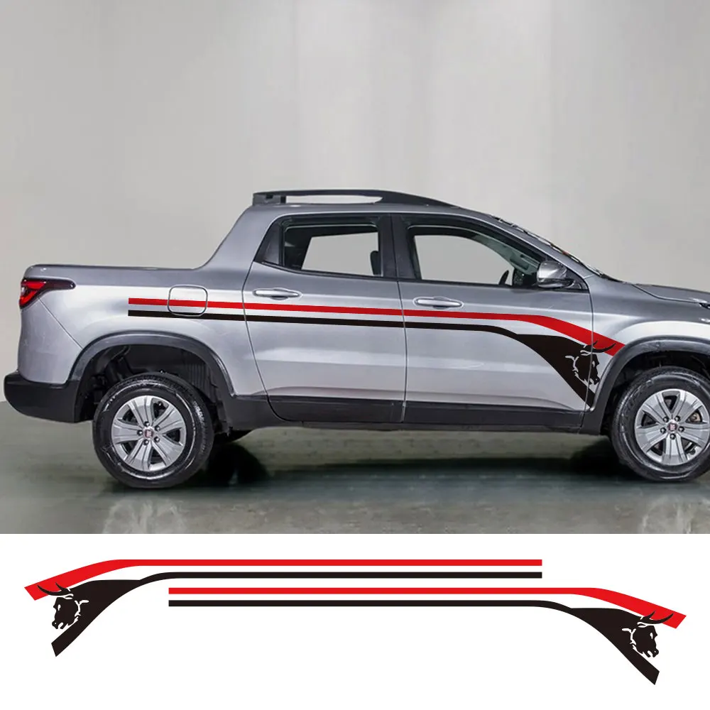 

Боковые наклейки для кузова пикапа Fiat Toro Volcano Freedom, грузовик, линия талии, Наклейки для декора автомобиля, аксессуары для автотюнинга