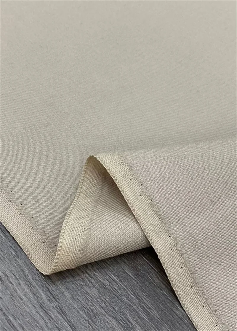 

High-end Early Autumn New D Home Imported Beige Twill Worsted Wool Fabric Suit Jacket Skirt Clothing Div Fashion Classic Fabric