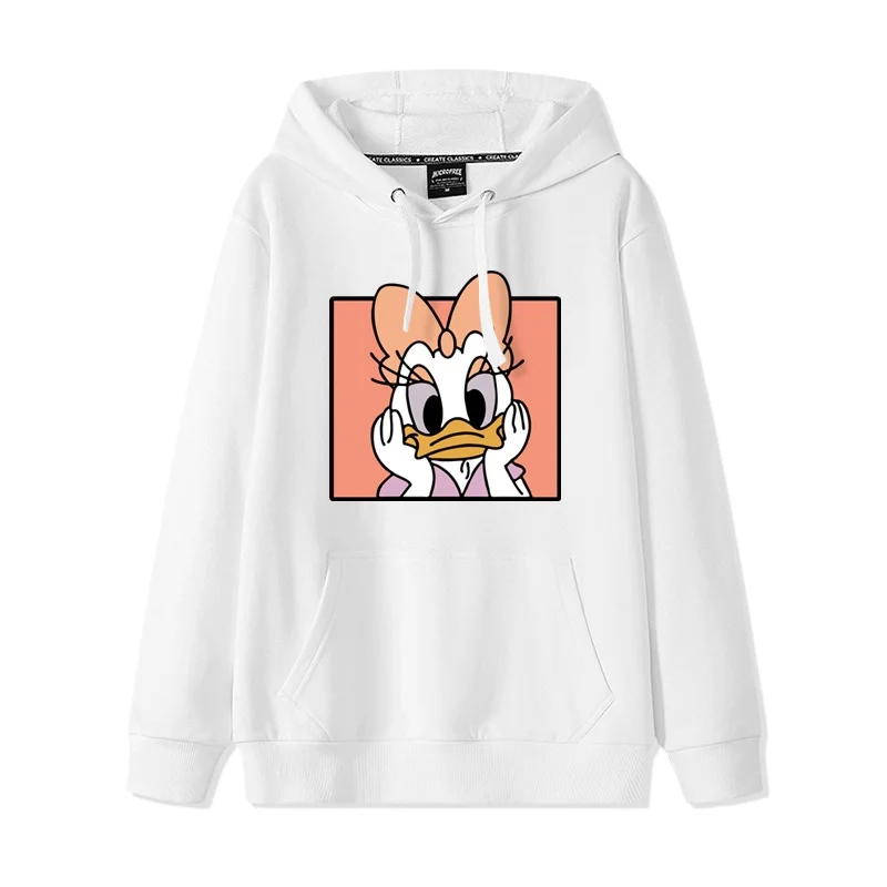 Фото Толстовка с капюшоном Disney Donald Duck Daisy Duck для влюбленных, женский свитер, свободное пальто с капюшоном для пары с героями мультфильмов, толстовка с капюшоном в стиле аниме, толстовка большого размера №1