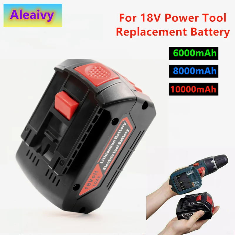 

18V Battery With Charger 18V 6/8/10A Lithium for Bosch Rechargeable Power Tool Battery BAT609 BAT610 BAT618 BAT619G BAT Batteria