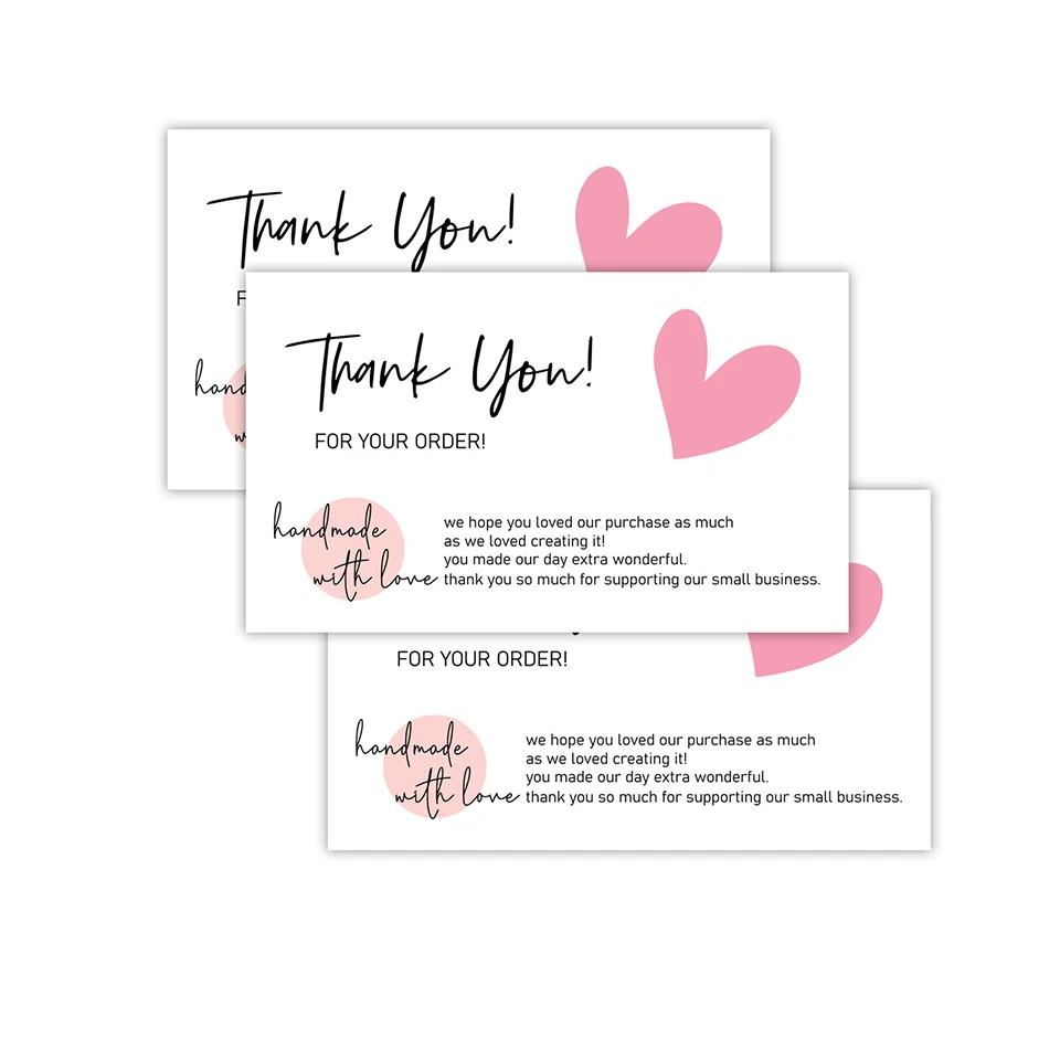 

30 Pink Watercolor 9x4.5cm Thank You for Supporting My Small Business Customer Thank You for Order Cards Thanks Greeting Card