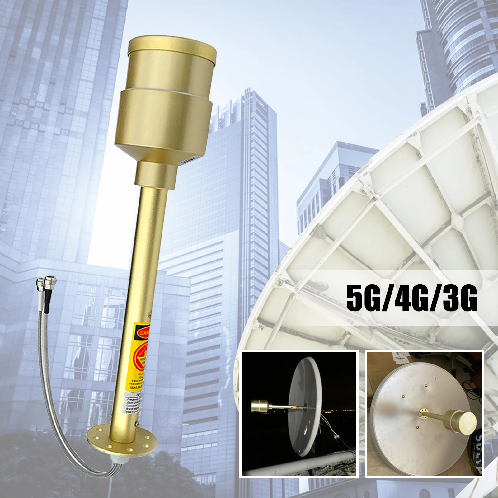 

Antenna Feed Dual Band 5g 4g 3g Feedhorn Long Range 1700-2700mhz 3300-3800mhz 2x30dbi For Parabolic Dish Grid