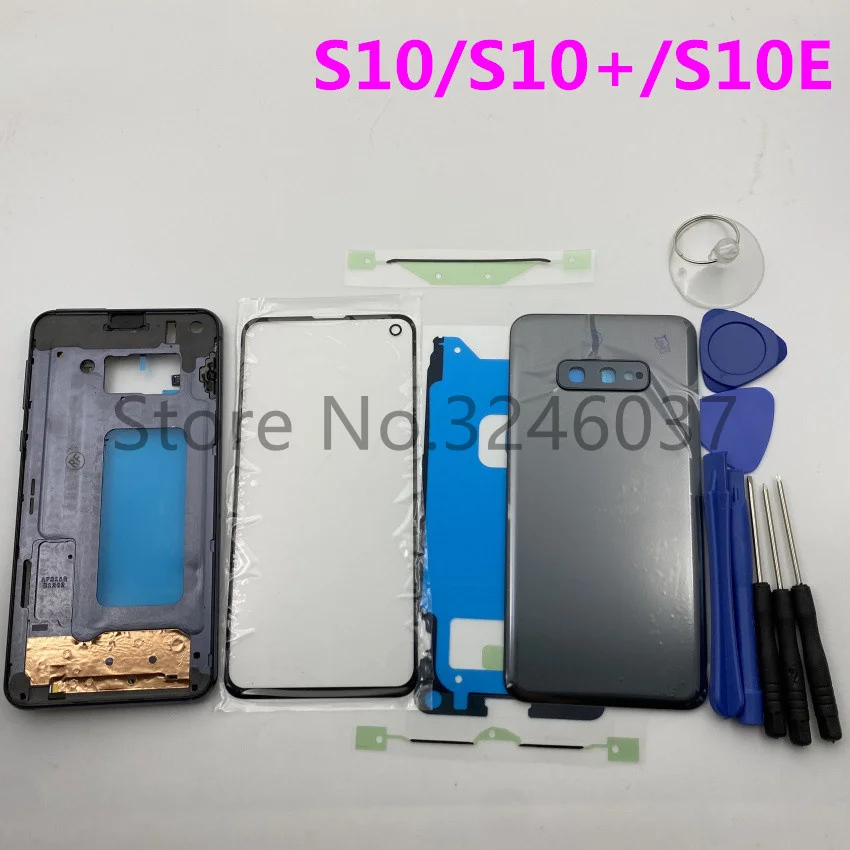 

Original Full Housing Case Back Cover Glass Middle Frame For Samsung Galaxy S10 Plus G973 G973F G975 G975F S10e G970 Replacement