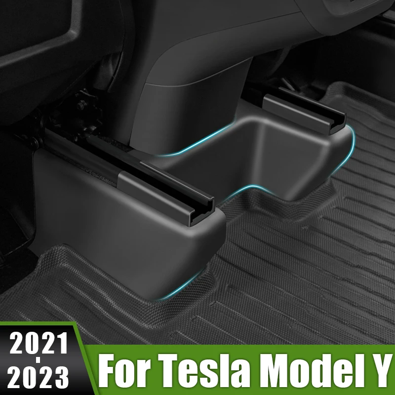 

For Tesla Model Y 2021 2022 2023 Car Under Seat Corner Guard Front Rear Seat Slide Rails Fully Protector Cover Anti-Kick Shell