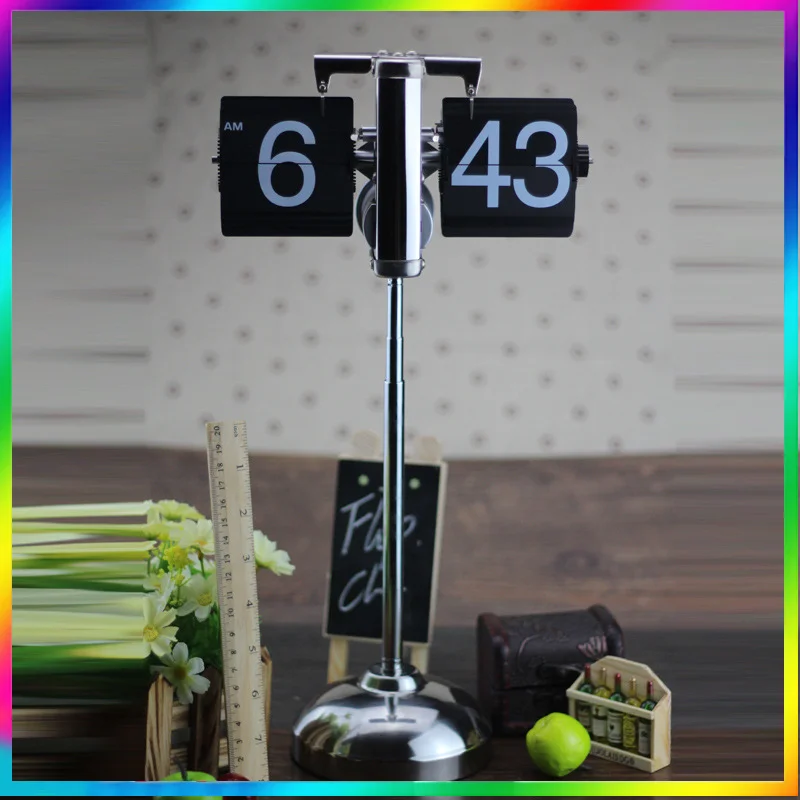 

Винтажные часы-раскладушки, часы с автоматической вращением страниц, кварцевые часы для дома, спальни, офиса, украшение для рабочего стола, ...