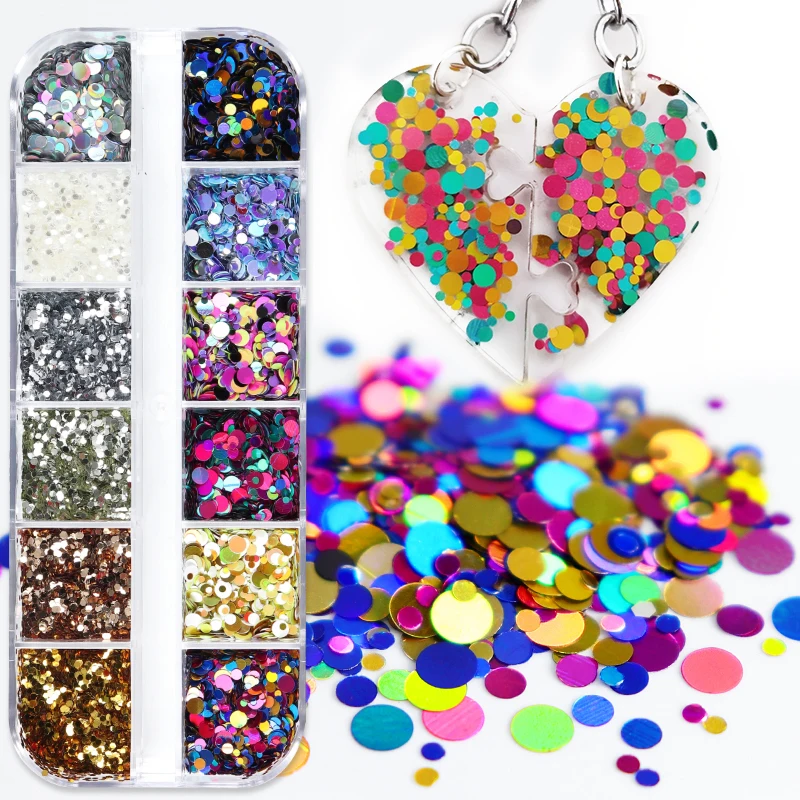 

Красочные Блестки из пузырьковой смолы, блеск для эпоксидной смолы, наполнение голографической круглой формы, блестки, форма для смолы, нап...