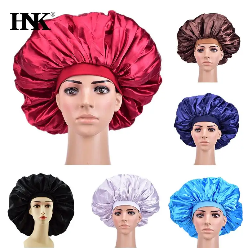 

BIG Silk Sleeping Cap Night Hat Head Cover Bonnet Satin Cheveux Nuit For Curly Hair Care Women Beauty Maintenance Designer