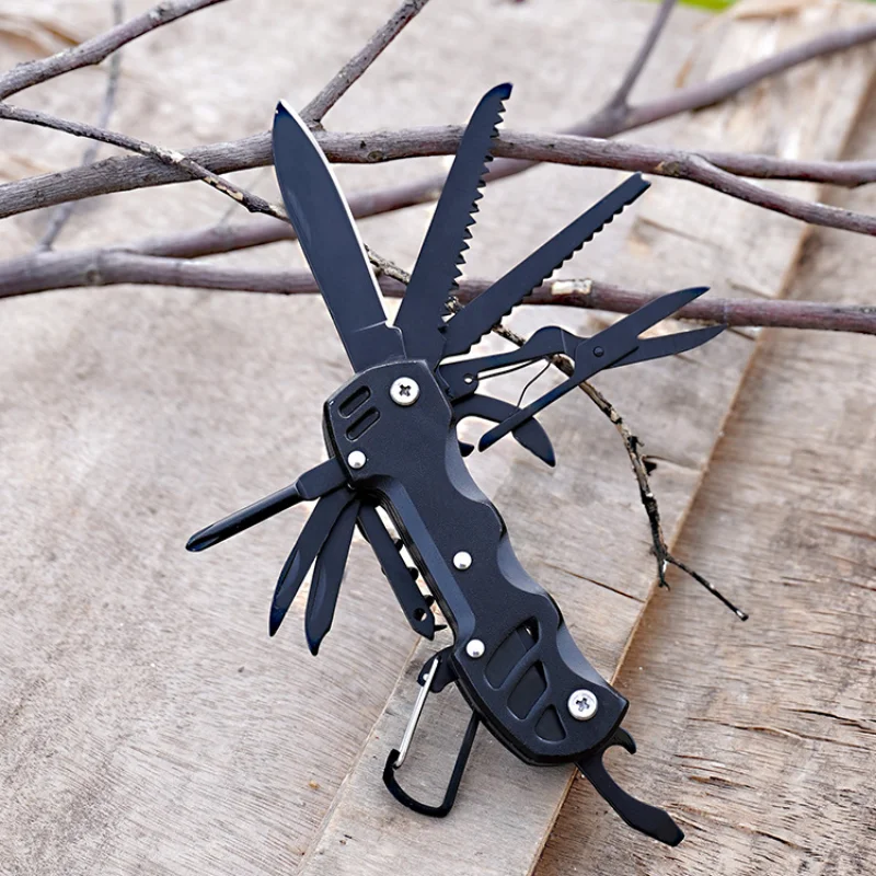 Multifunctional Swiss Army Knife Wilderness Survival Knife Emergency EDC Tool Folding Fruit Knife Outdoor Self-defense Knife