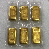 exquisite antique republic of china copper gilded gold ingot 6pcs set pattern sent randomly