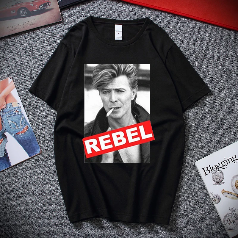 

David Bowie-Heroes Earls Court Short-sleeved Black Casual 100% Cotton T-shirt Summer New Official Men's Oversized Top