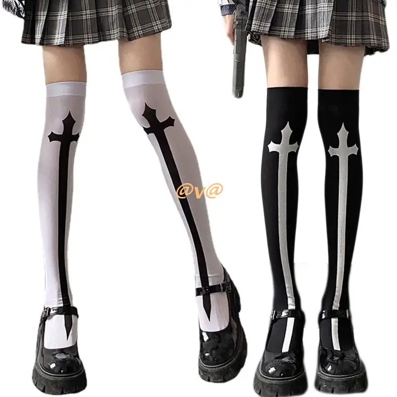 

Women's Knee High Socks Halloween Cross Sword Thigh High Socks Costume Props Ins