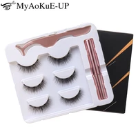 2boxes magnetic eyelashes eyeliner tweezers set 3d mink eyelashes natural artificial false lashes for faux cils magnetique