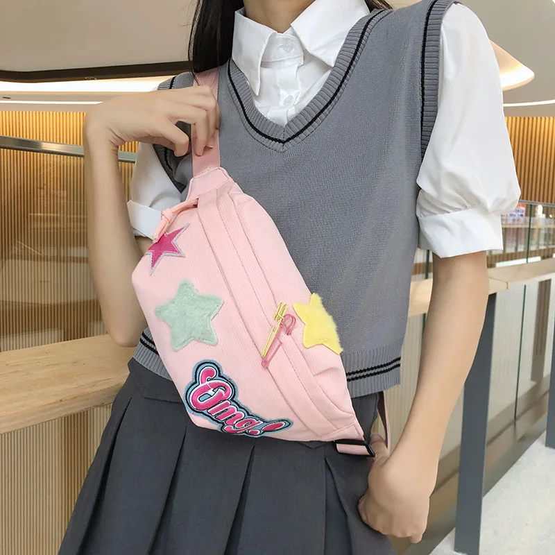 

Casual Trend Waist Bag Street style Printing Women Belt Bags Large capacity Nylon Waist packs Unisex Hip hop Crossbody Chest Bag