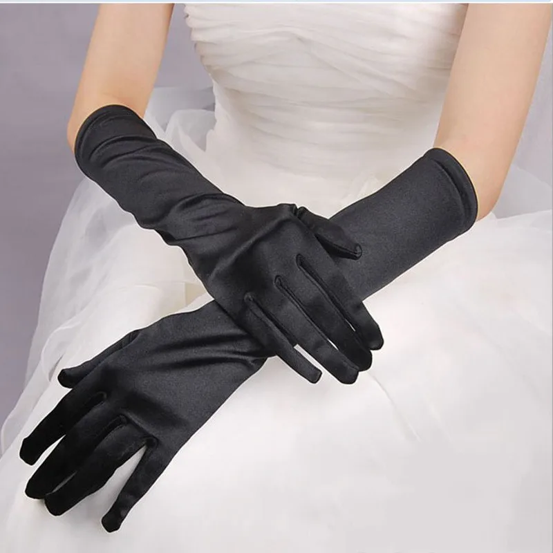 

Banquet Gloves Satin Long Satin Vintage Wedding Photo Jewelry Travel Shoot Sunscreen Dress Cosplay Stage Performance Gloves