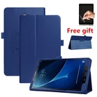 Чехол для Samsung Galaxy Tab A 10,5 T590 T595 10,1 T580 T585, подставка для планшета из искусственной кожи A 8 2019 T290T295 T297 T350, Чехол + пленка