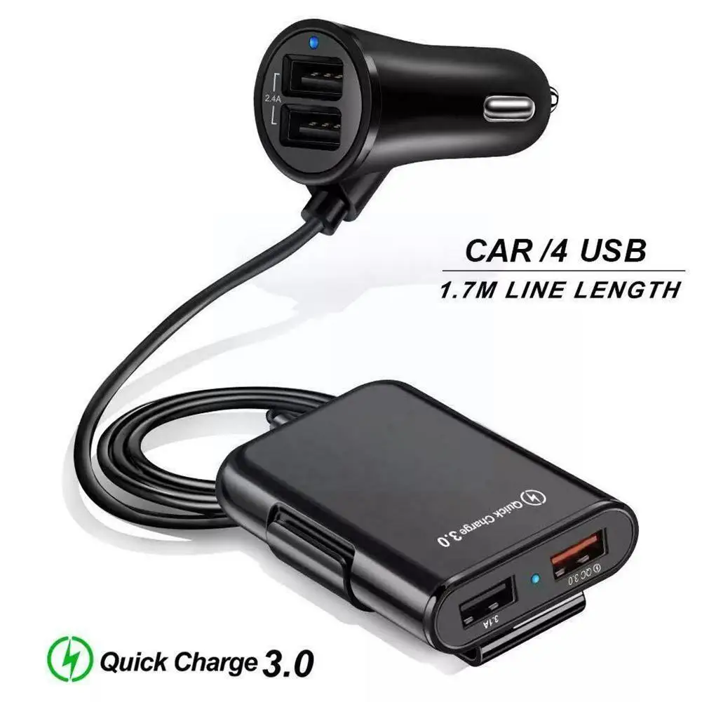 

Автомобильный прикуриватель USB QC3.0 Быстрая зарядка четыре порта 5 в 3,1 а Быстрая зарядка USB зарядное устройство адаптер автомобильный 2,4 А авт...