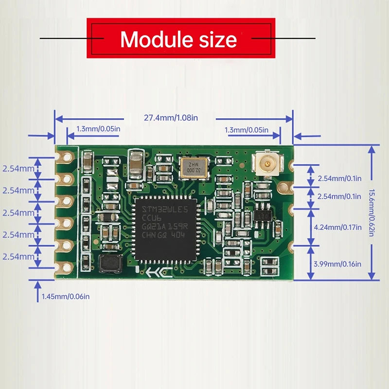 Новый модуль беспроводной последовательной связи HC-15 LORA для передачи данных 433 МГц, интерфейс последовательной связи UART (art.: 3920cffa69481) - 3920cffa69481