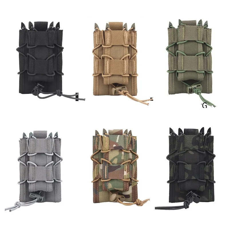

Sports Airsoft Tactics Vest Belt MOLLE System Accessory Bag 5.56/9Mm Double Layer Functional Magazine Bag
