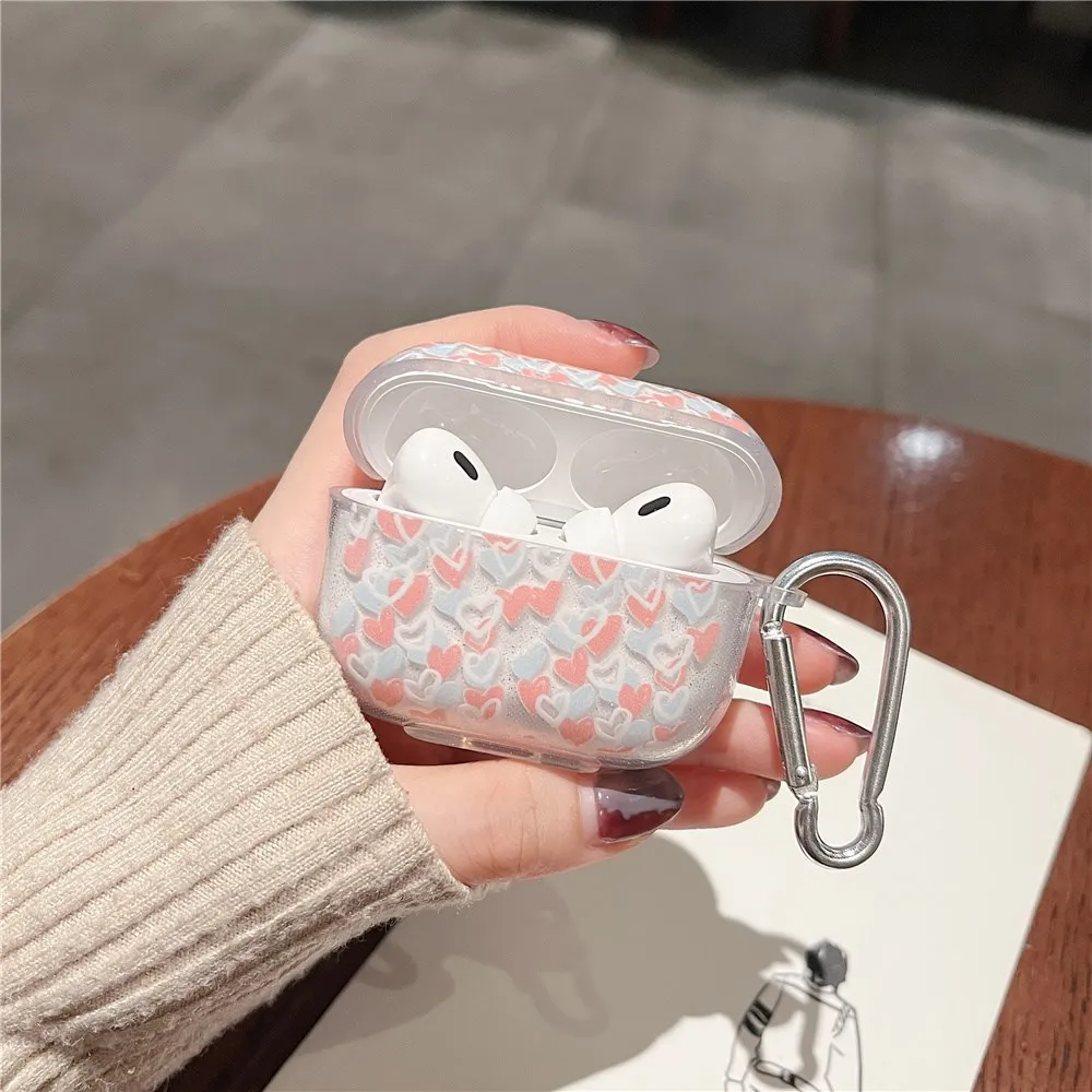 

For Airpods Pro 2 Clear Earphone Case, Flower Of Love Design, Beautiful Sparkling Wireless Earphone Case Surprise Price Berserk