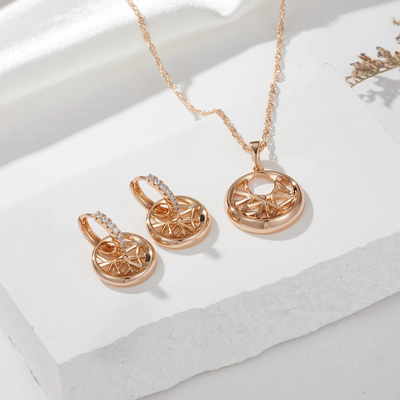 Кулон SYOUJYO блестящий зеленый циркон 585 розовое золото для женщин